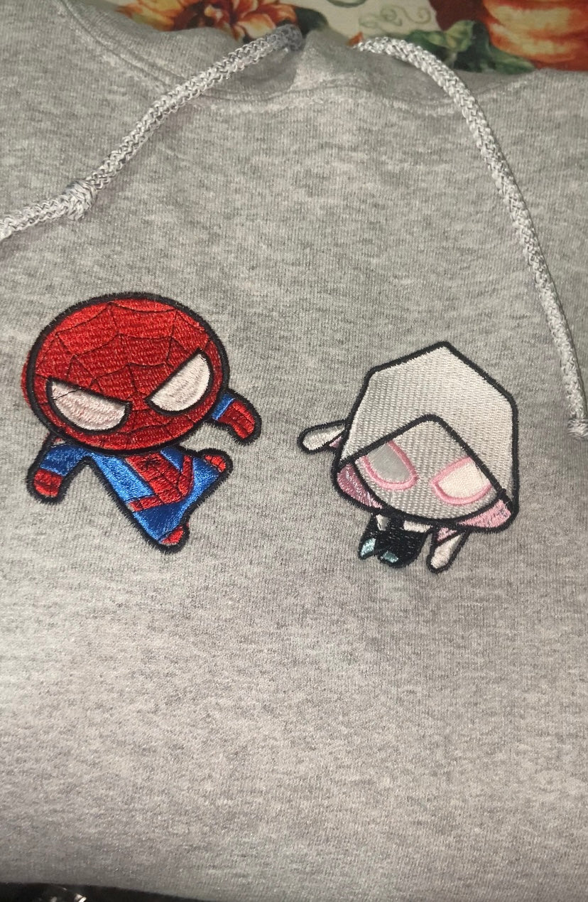 Spiderman and Gwen Embroidered Sweaters