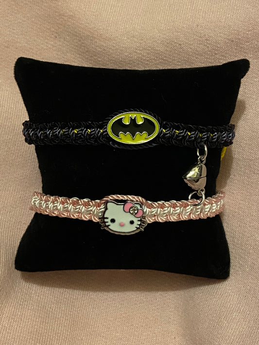 Batman and Hello Kitty Bracelets