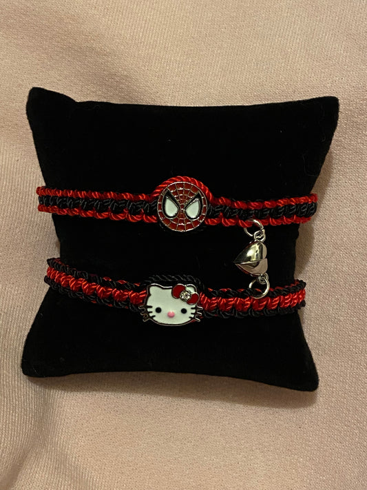 Spiderman and Hello Kitty Bracelets
