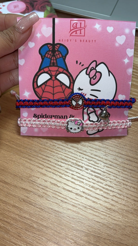 Spiderman & Hello Kitty Bracelets with Packaging