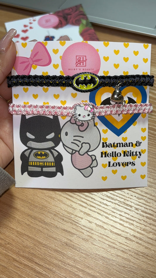 Batman & Hello Kitty Bracelets with Packaging