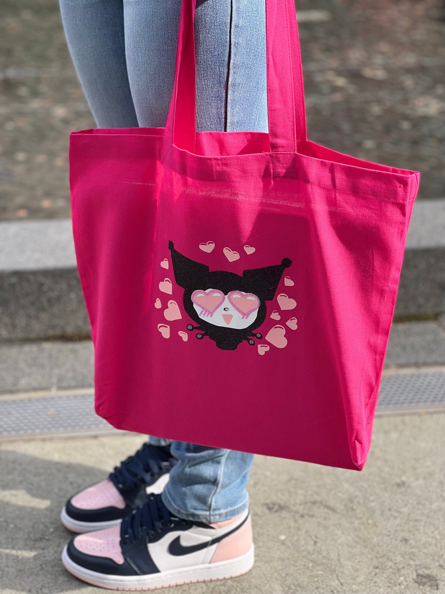 Kuromi Heart Eyes Tote Bag