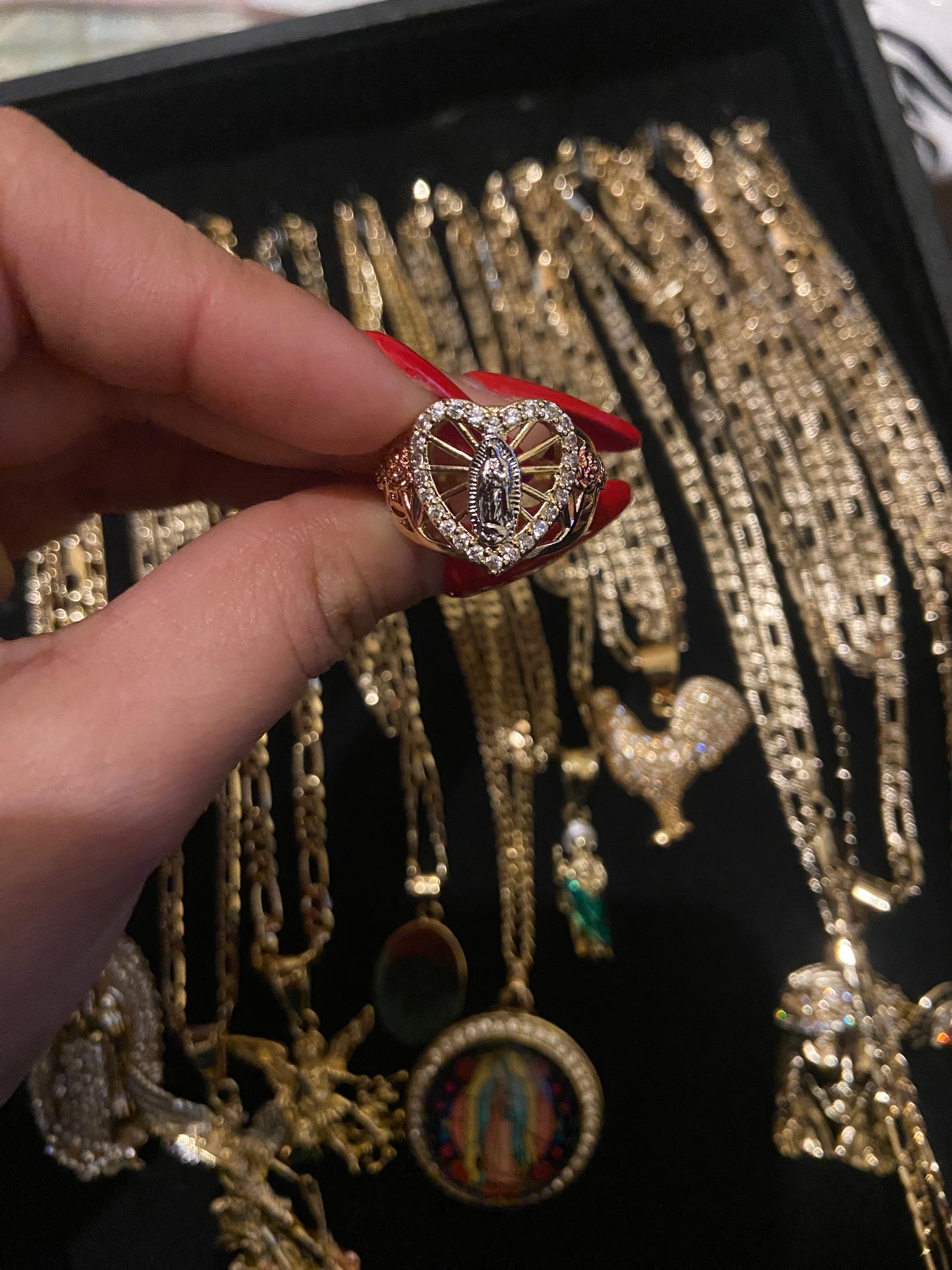 Virgen Heart Rose Ring