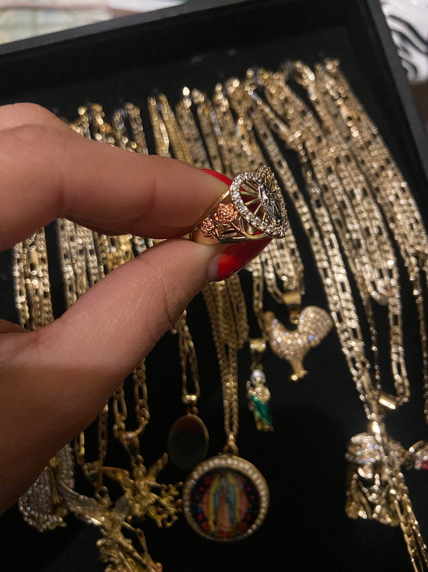 Virgen Heart Rose Ring