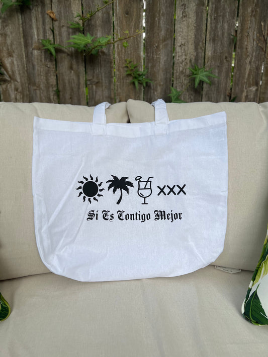 Si Es Contigo Mejor Tote Bag