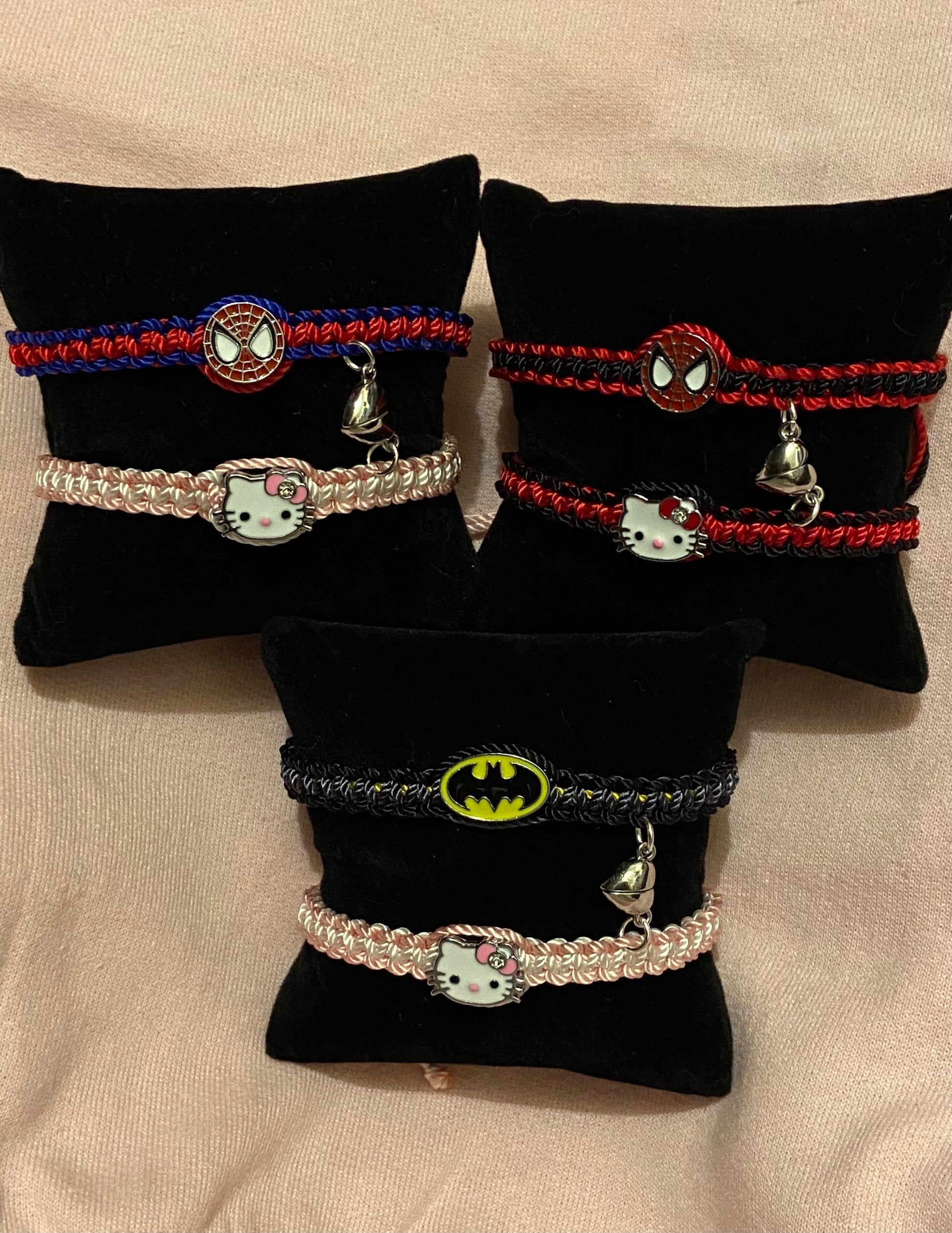 Spiderman and Hello Kitty Couples Bracelet 