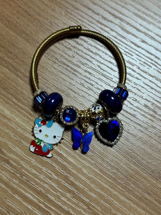 Blue Hello Kitty Charm Bracelet