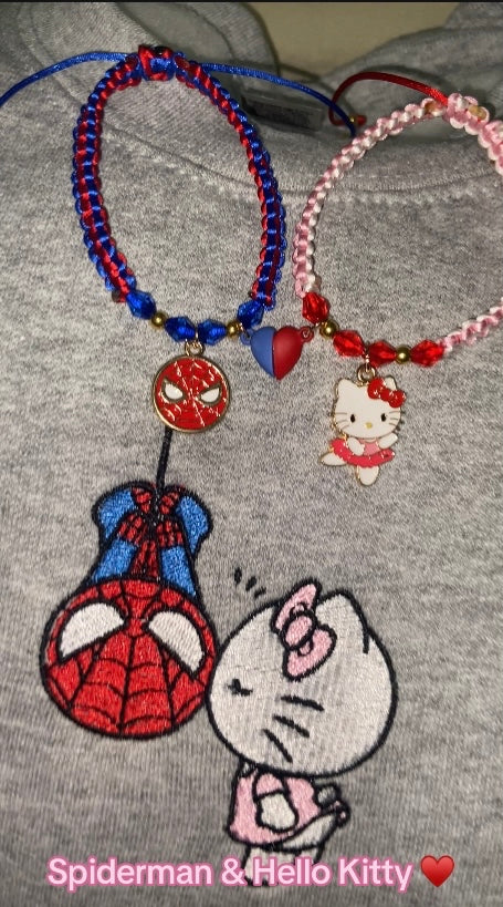 Spiderman and Hello Kitty Couple Bracelets