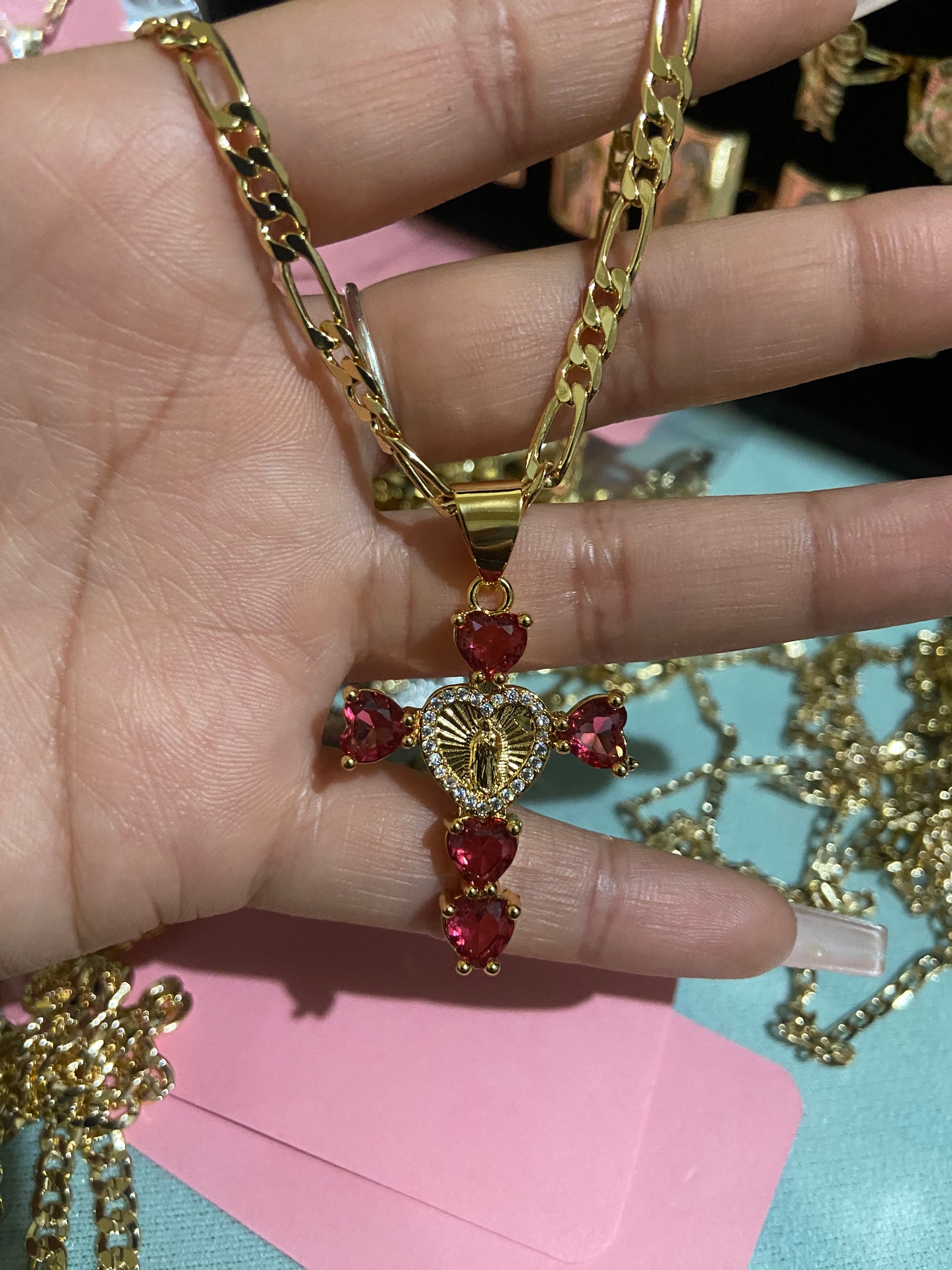 Red Heart Crystal Necklace