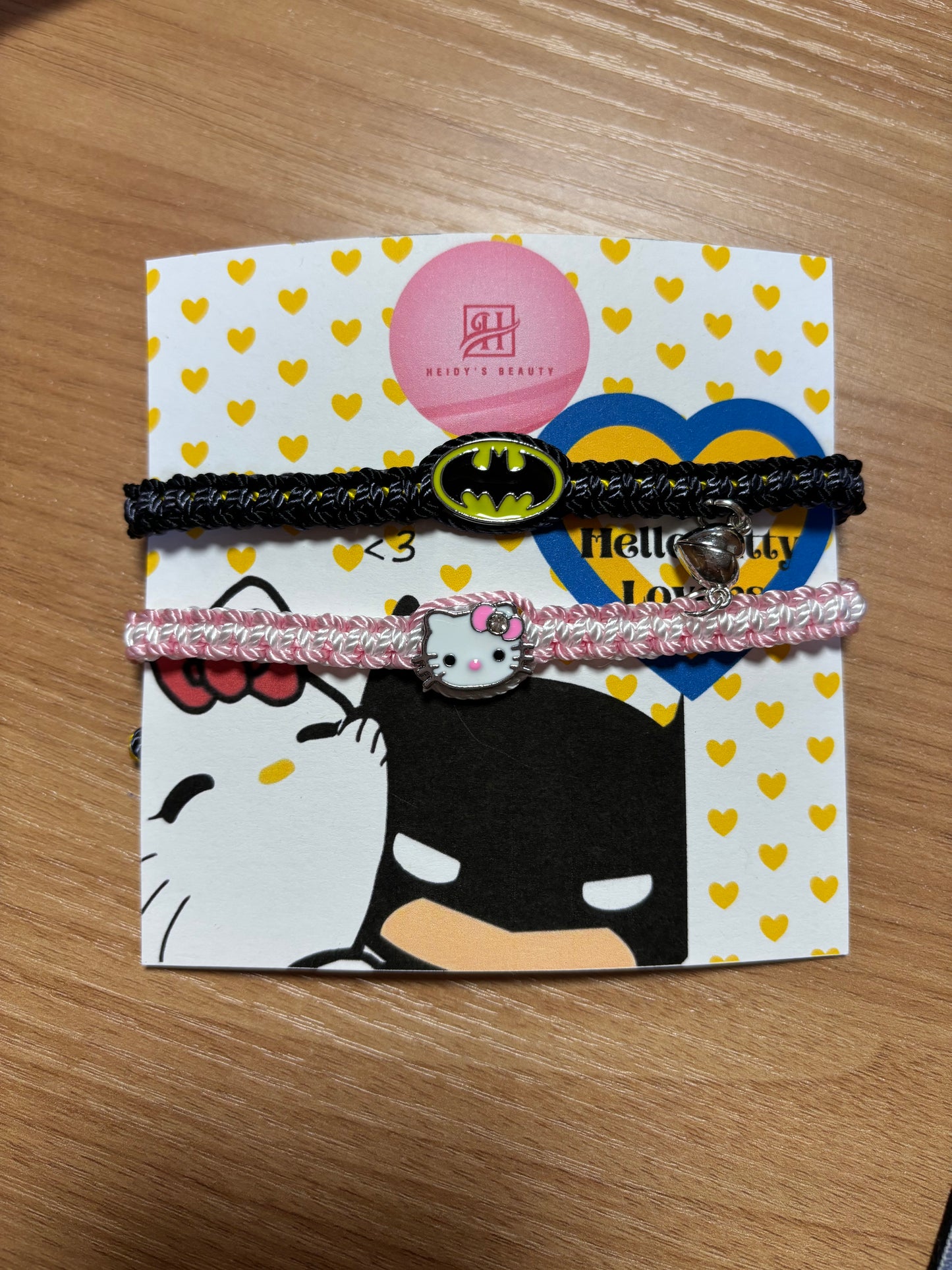 Batman & Hello Kitty Bracelets with Packaging