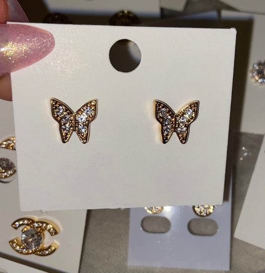 Gold Plated Butterfly Earrings