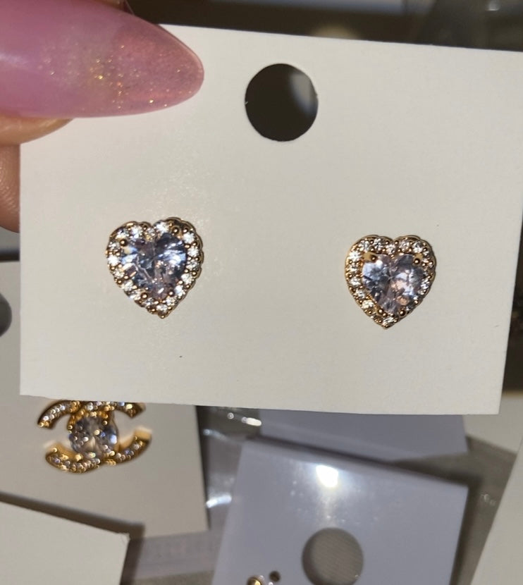 Gold Plated Heart Studs