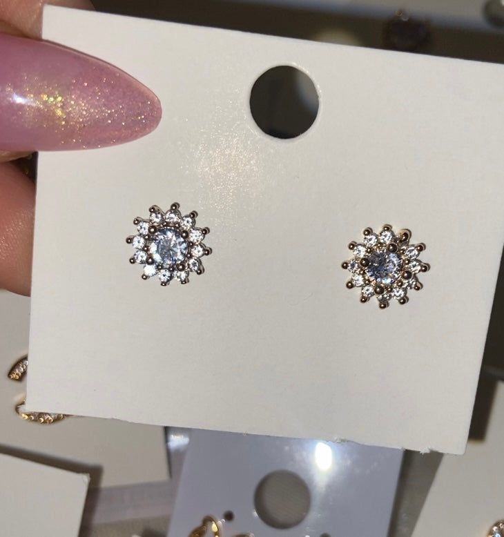 Sun-Flower Gold Plated Studs