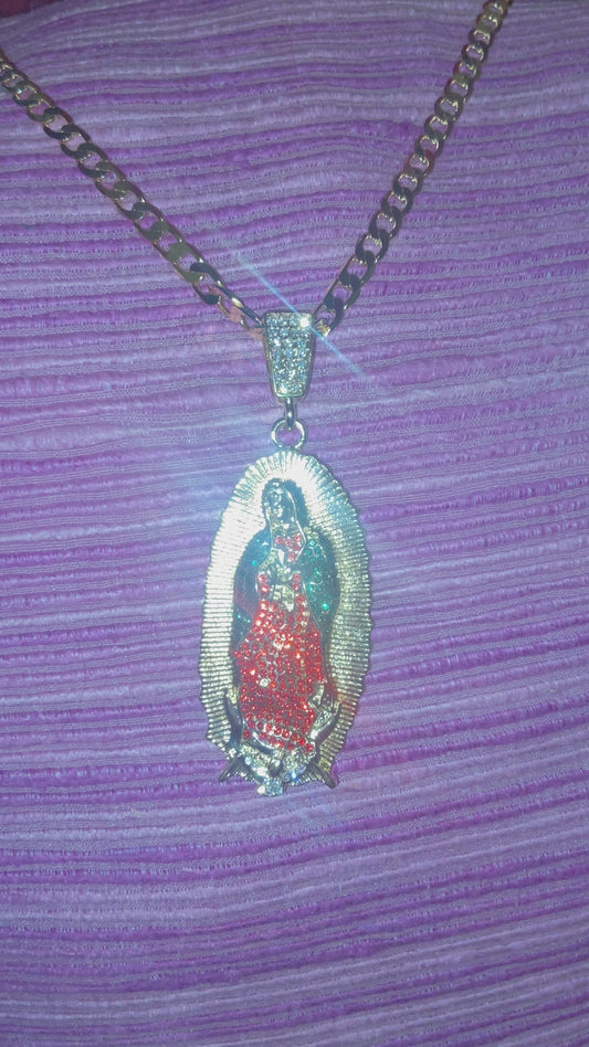 Large Virgen Diamond Necklace