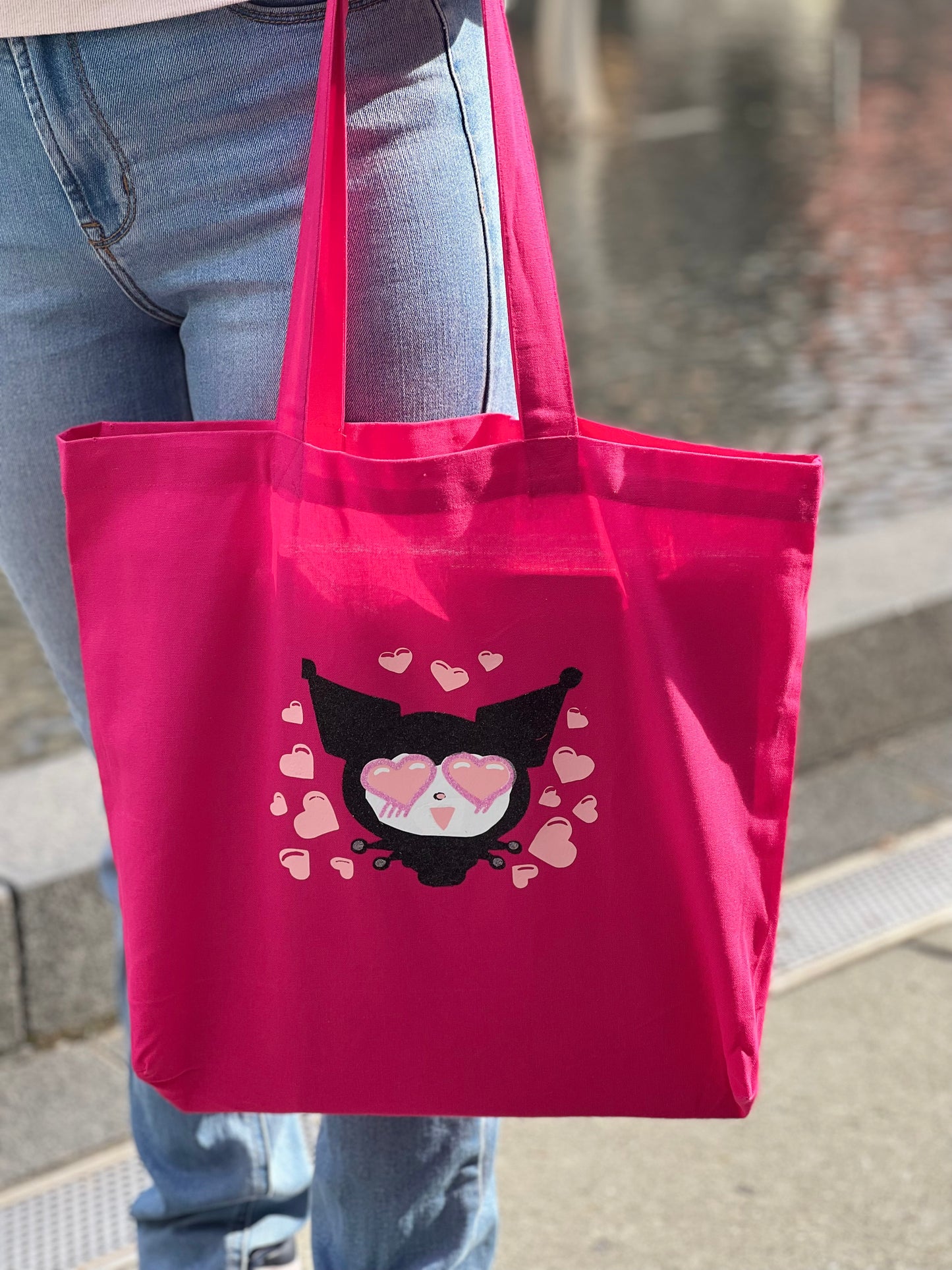 Kuromi Heart Eyes Tote Bag