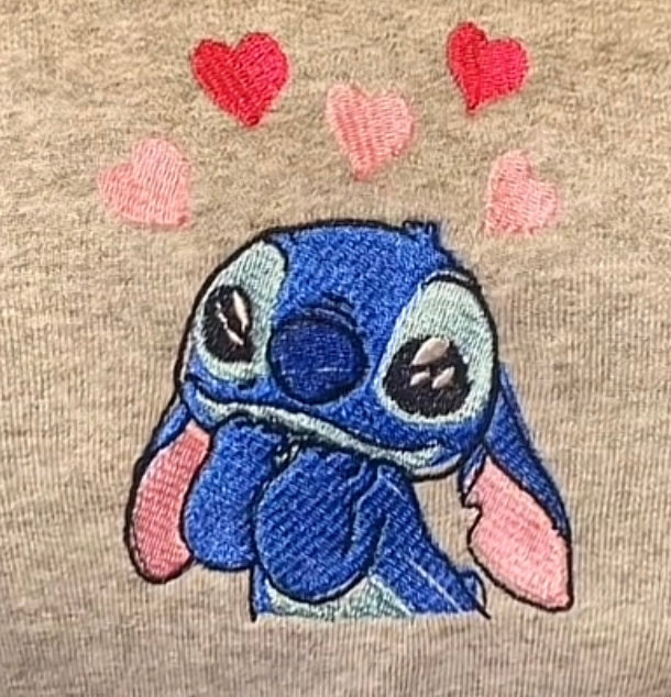 Blue Alien Embroidered Crewneck Sweater