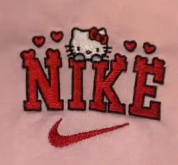 Pink Kitty Embroidered Crewneck