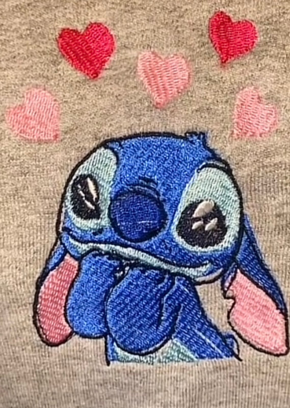 Blue Alien Embroidered Crewneck Sweater