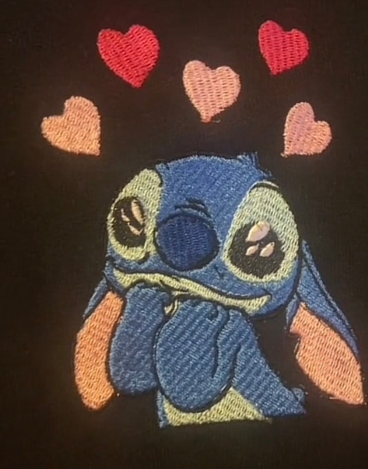 Blue Alien Embroidered Hoodie